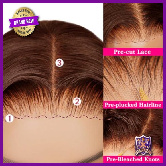 28 Inch Human Hair Glueless Lace Front Wig 220% Density Pre Plucked main image 6